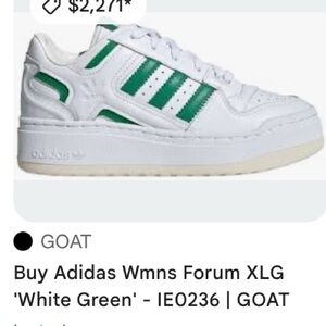 Rare Adidas Wmns Forum XLG ‘White Green’ Sz 9.5 SKU IE0236